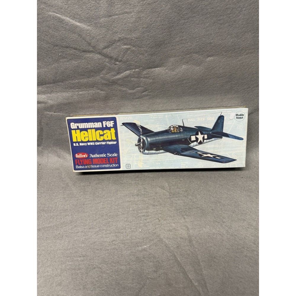 VTG GUILLOW'S GRUM,MAN F6F HELLCAT FLYING MODEL KIT U.S.NAVY WW2 CARRIER FIGHTER